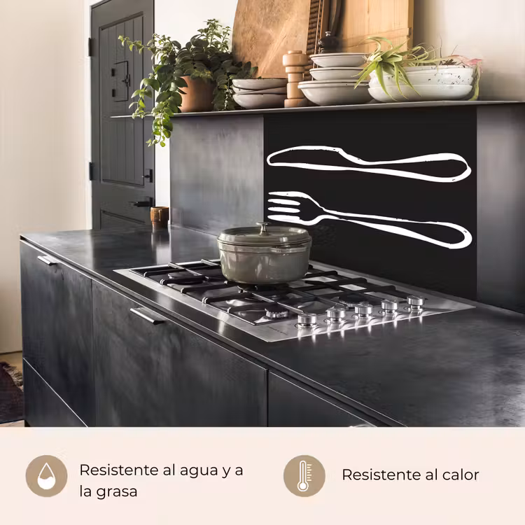Revestimiento cocina - Cubiertos - Mentira - Negro - Blanco — 4