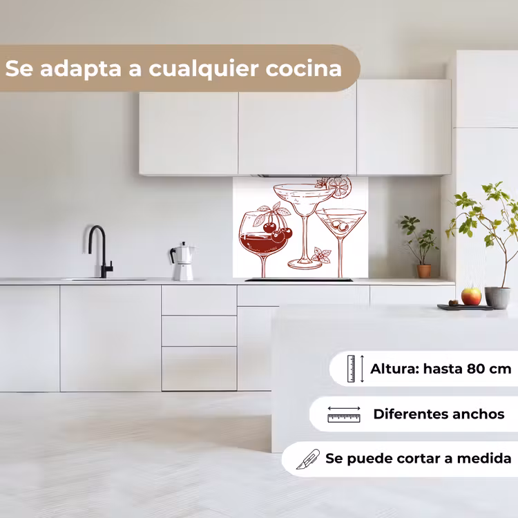 Revestimiento cocina - Vasos - Cócteles - Rojo — 6