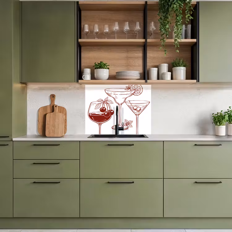 Revestimiento cocina - Vasos - Cócteles - Rojo — 7
