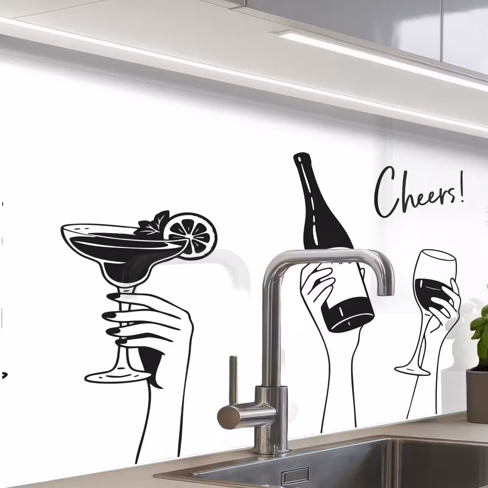 Revestimiento cocina - Beber - Negro - Blanco — 1