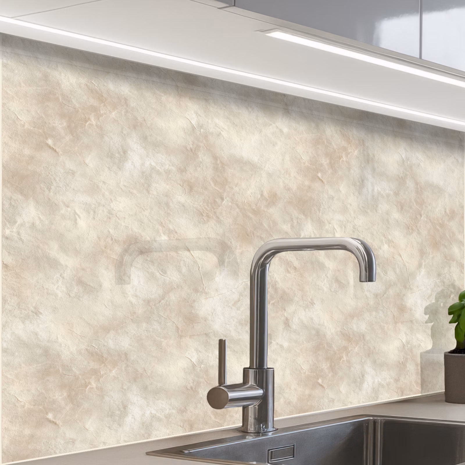 Revestimiento cocina - Beige - Estructura en relieve - Piedra natural — 1