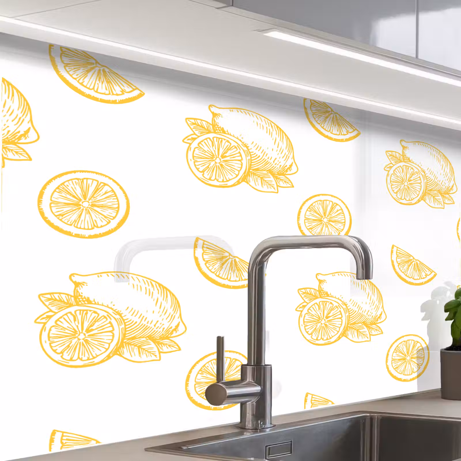 Revestimiento cocina - Limón - Patrón - Amarillo — 1