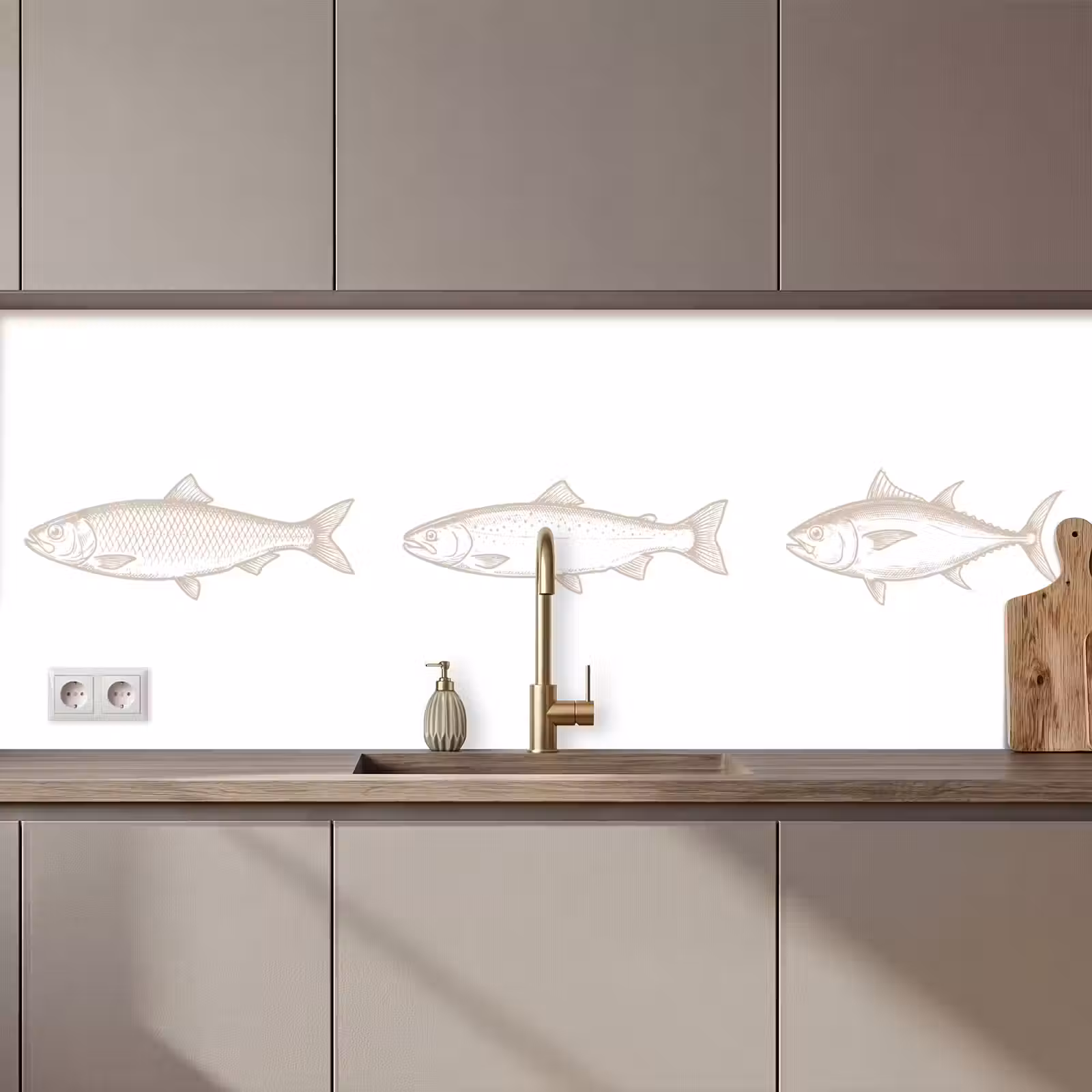 Revestimiento cocina - Piscis - Blanco - Beige — 1