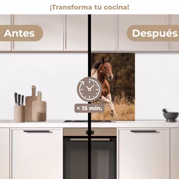 Revestimiento cocina - Caballo - Marrón - Hierba — 2
