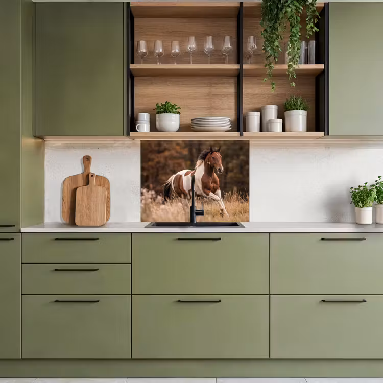 Revestimiento cocina - Caballo - Marrón - Hierba — 7