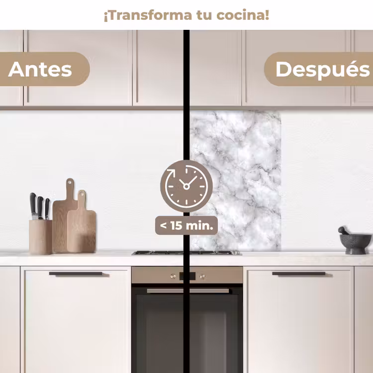 Revestimiento cocina - Gris - Mármol - Clásico - Vetas — 2