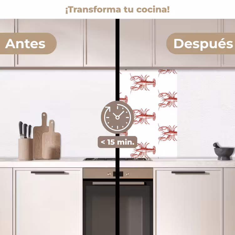 Revestimiento cocina - Langostas - Rojo oscuro - Patrón — 2