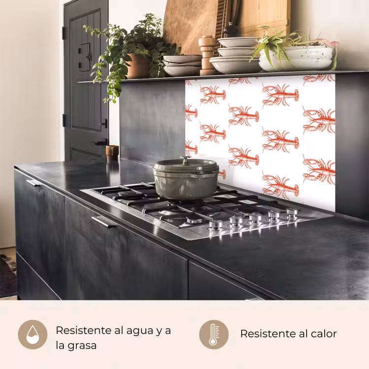 Revestimiento cocina - Langostas - Rojo - Patrón — 4