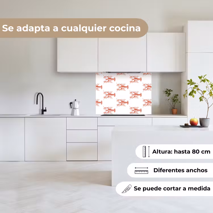 Revestimiento cocina - Langostas - Rojo - Patrón — 6