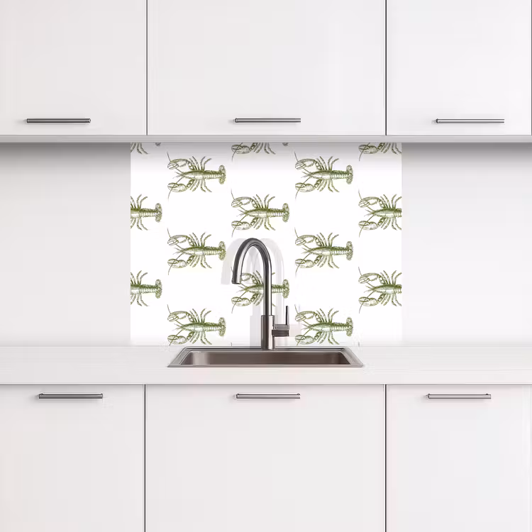 Revestimiento cocina - Langostas - Verde - Patrón — 3