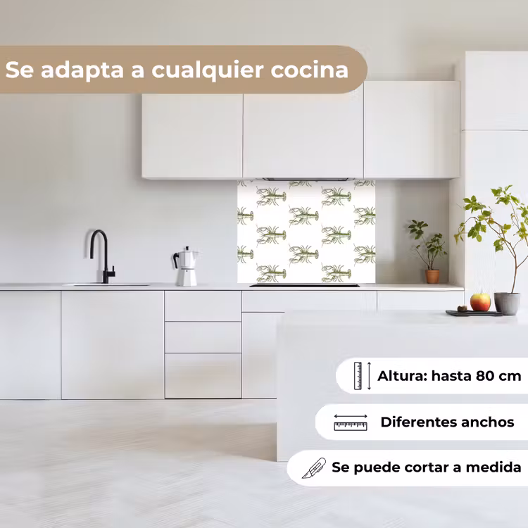 Revestimiento cocina - Langostas - Verde - Patrón — 6