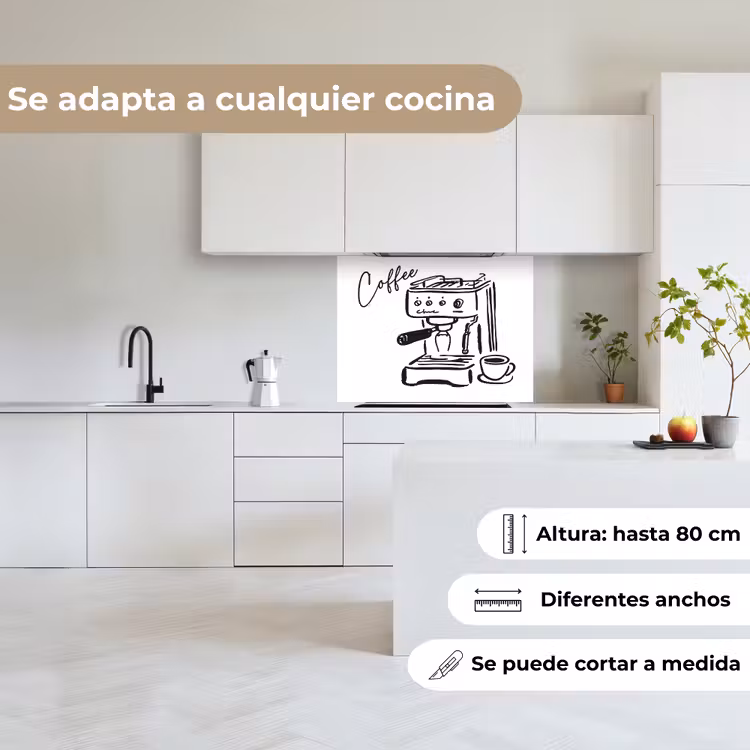 Revestimiento cocina - Máquina de café espresso - Negro - Blanco — 6