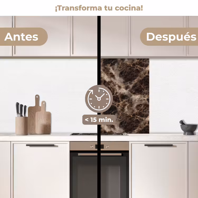 Revestimiento cocina - Marrón - Oro - Mármol — 2