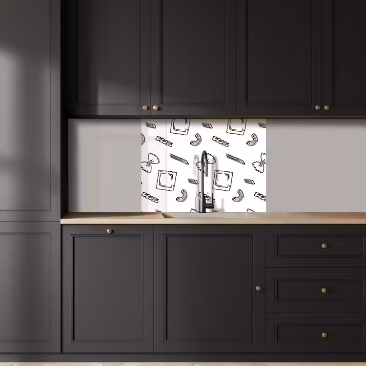 Revestimiento cocina - Pasta - Patrón - Blanco y negro — 5