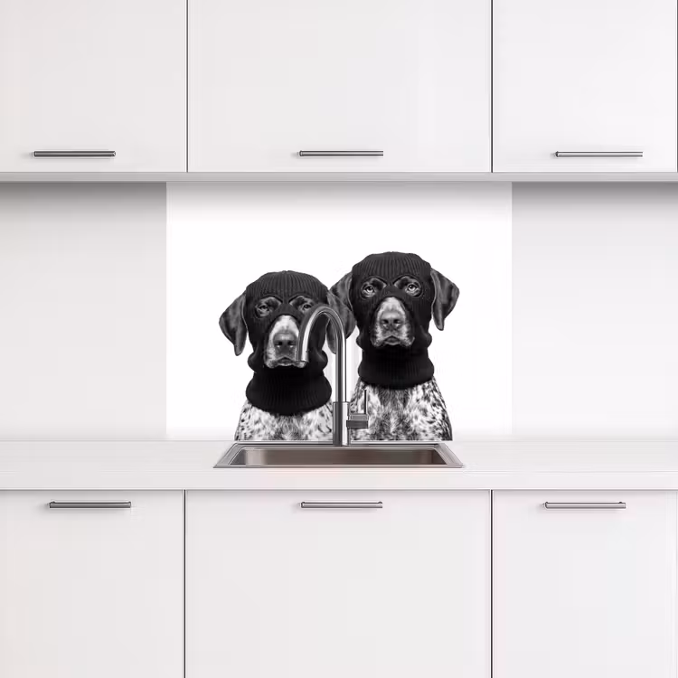 Revestimiento cocina - Perros - pasamontañas - Negro - blanco — 3