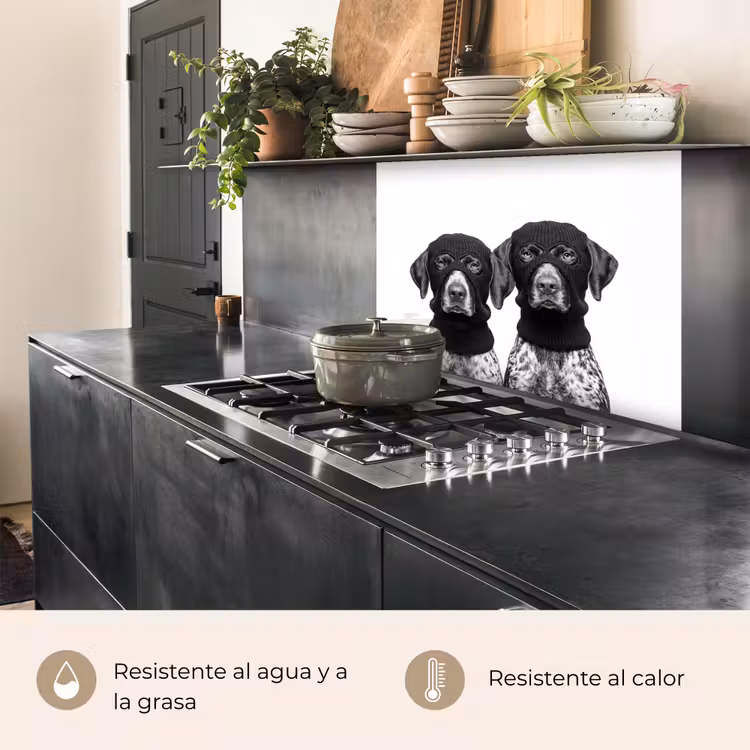 Revestimiento cocina - Perros - pasamontañas - Negro - blanco — 4
