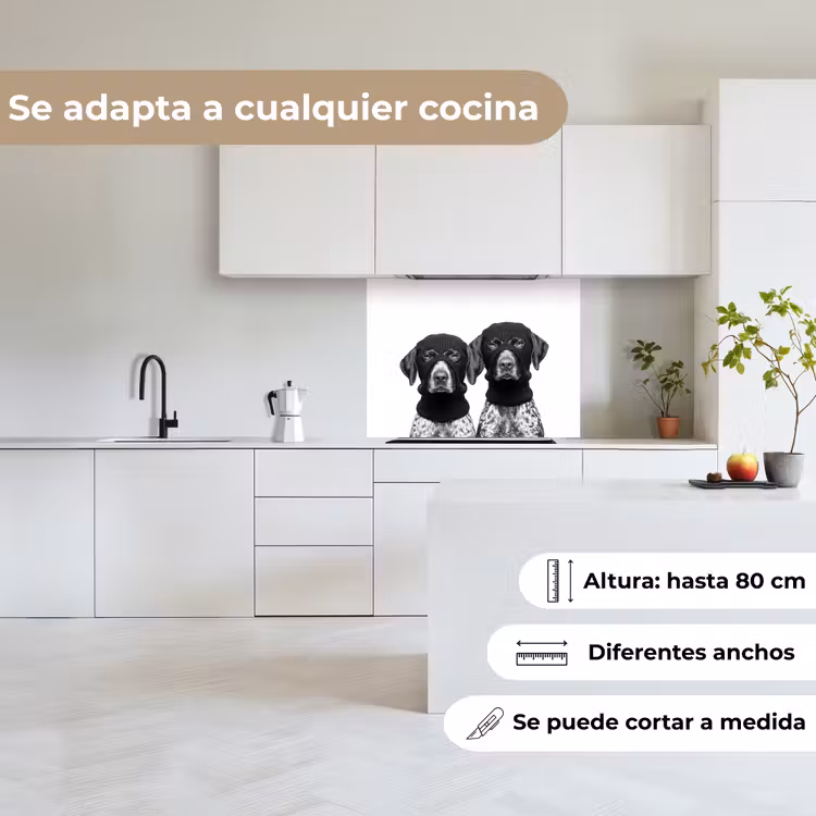 Revestimiento cocina - Perros - pasamontañas - Negro - blanco — 6
