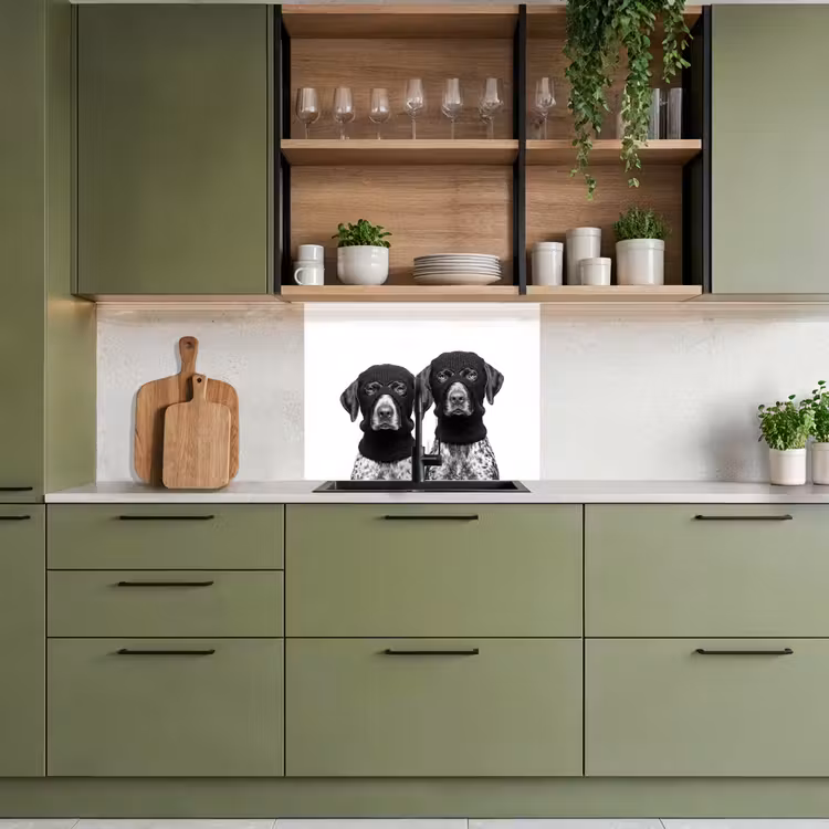 Revestimiento cocina - Perros - pasamontañas - Negro - blanco — 7