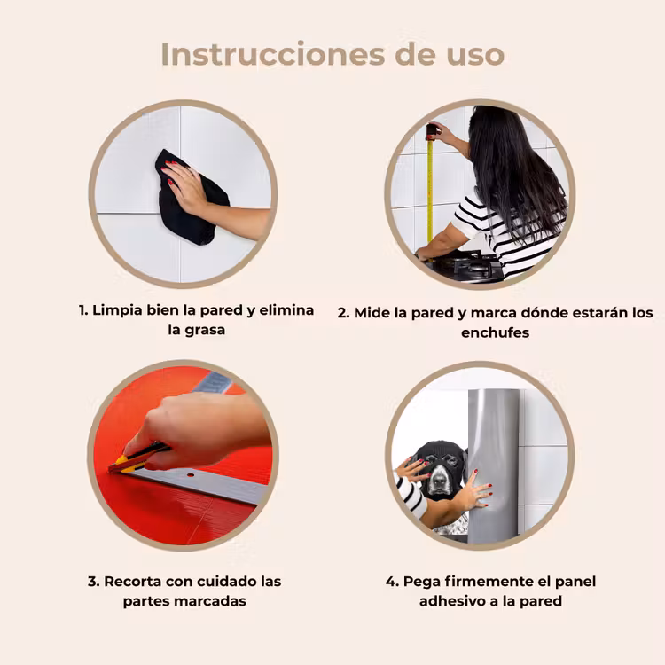 Revestimiento cocina - Perros - pasamontañas - Negro - blanco — 8