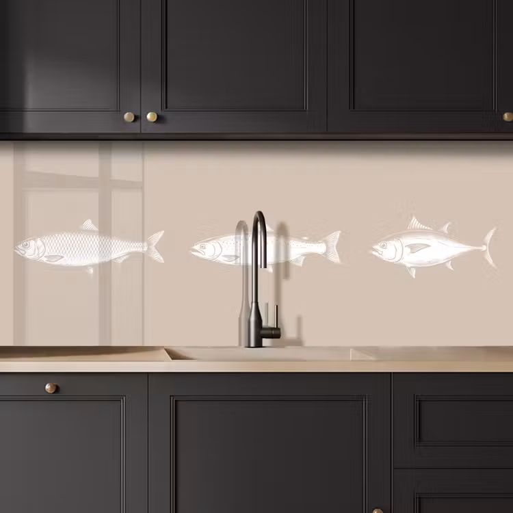 Revestimiento cocina - Pescado - Beige - Blanco — 6