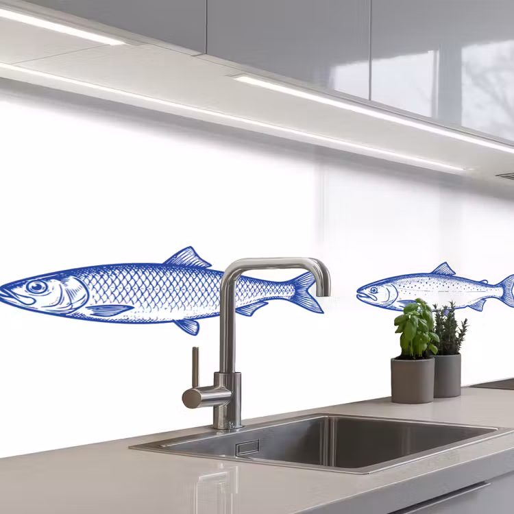 Revestimiento cocina - Piscis - Azul - Blanco — 2