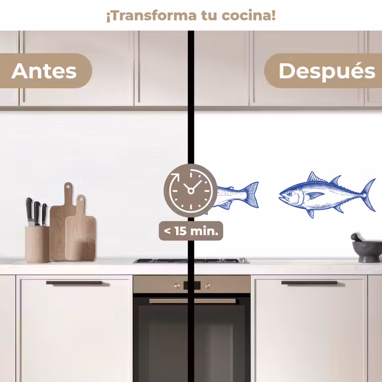 Revestimiento cocina - Piscis - Azul - Blanco — 3