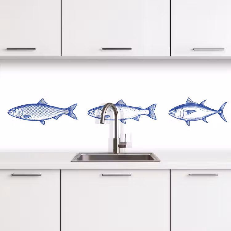 Revestimiento cocina - Piscis - Azul - Blanco — 4