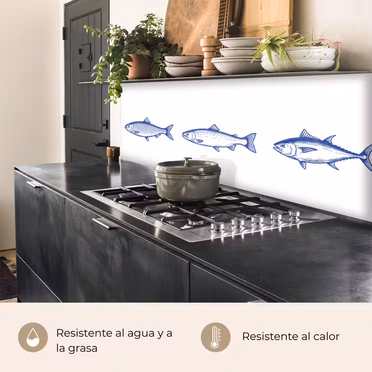 Revestimiento cocina - Piscis - Azul - Blanco — 5