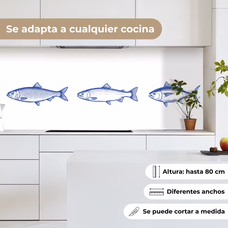 Revestimiento cocina - Piscis - Azul - Blanco — 7