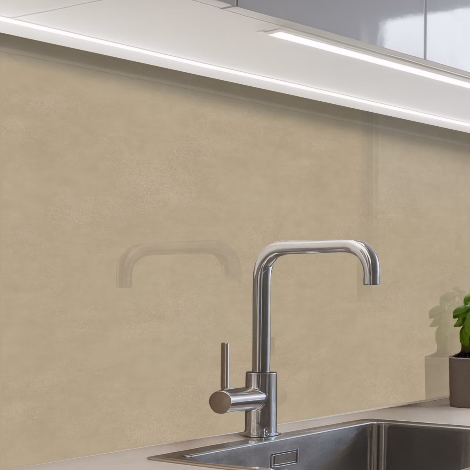 Revestimiento cocina - Color arena - Textura granulada - Hormigón — 1