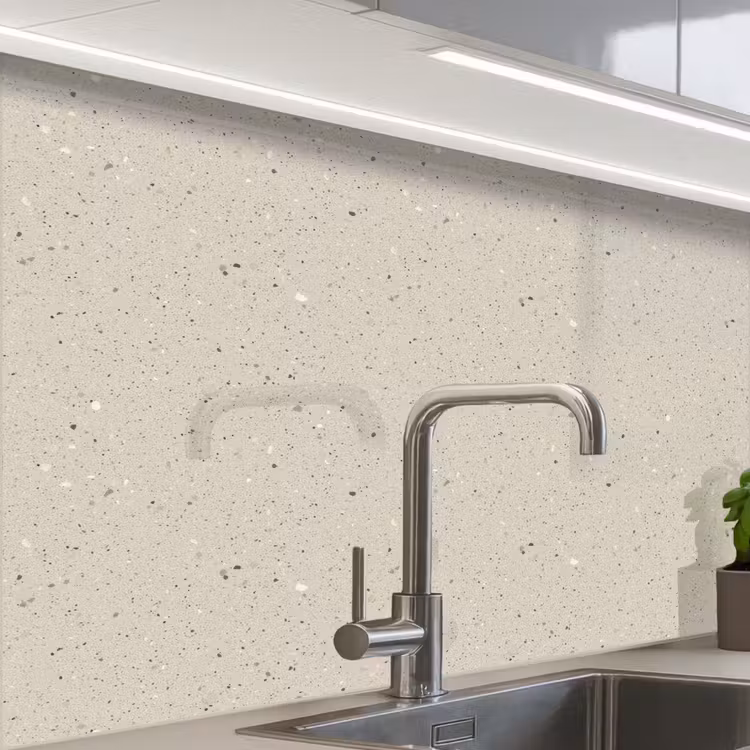 Revestimiento cocina - Beige claro - Terrazo - Gris — 1