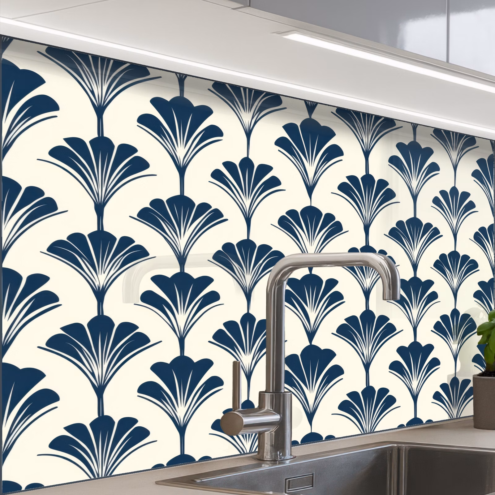 Revestimiento cocina - Clásico - Motivo - Azul — 1