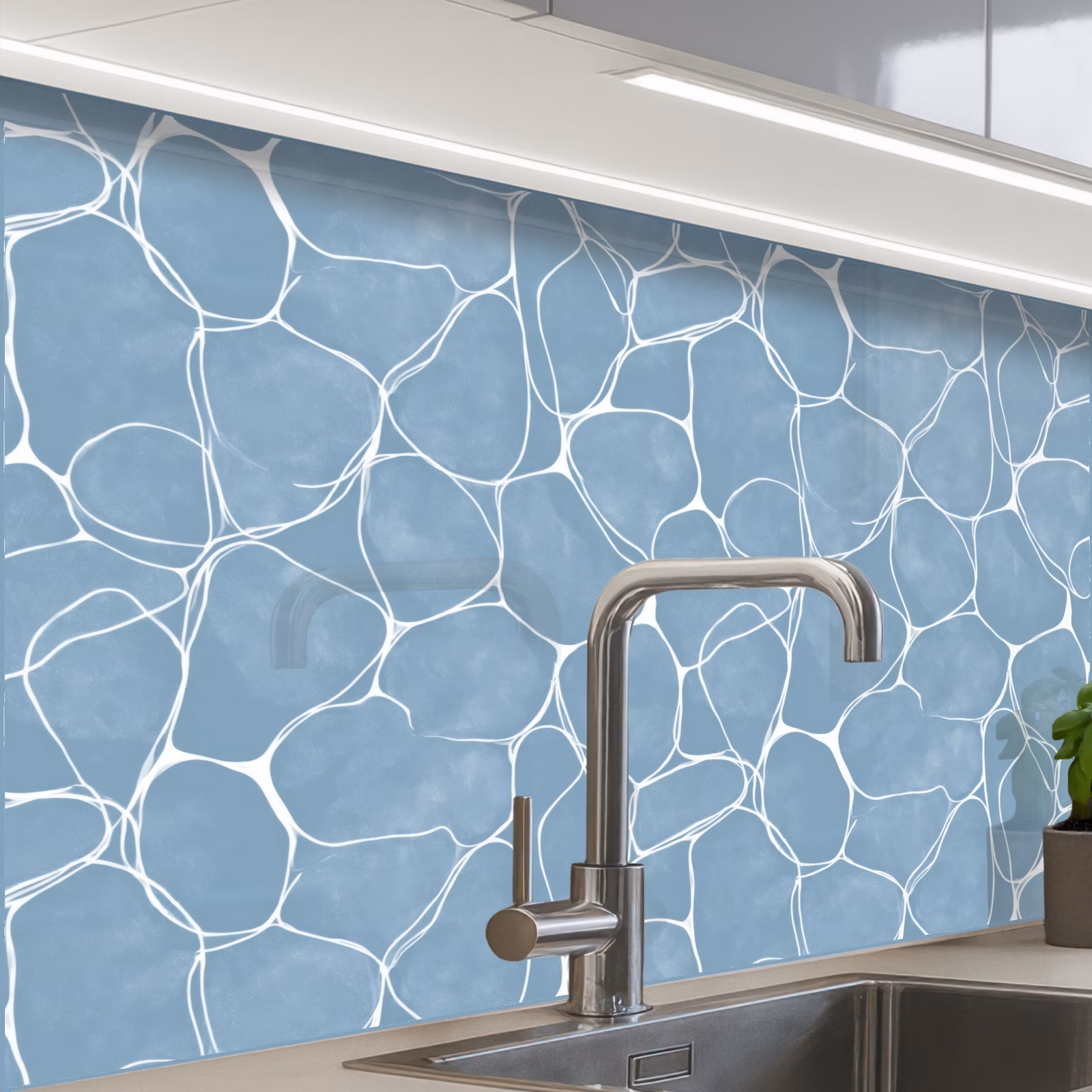 Revestimiento cocina - Ecológico - Estampado - Azul — 1