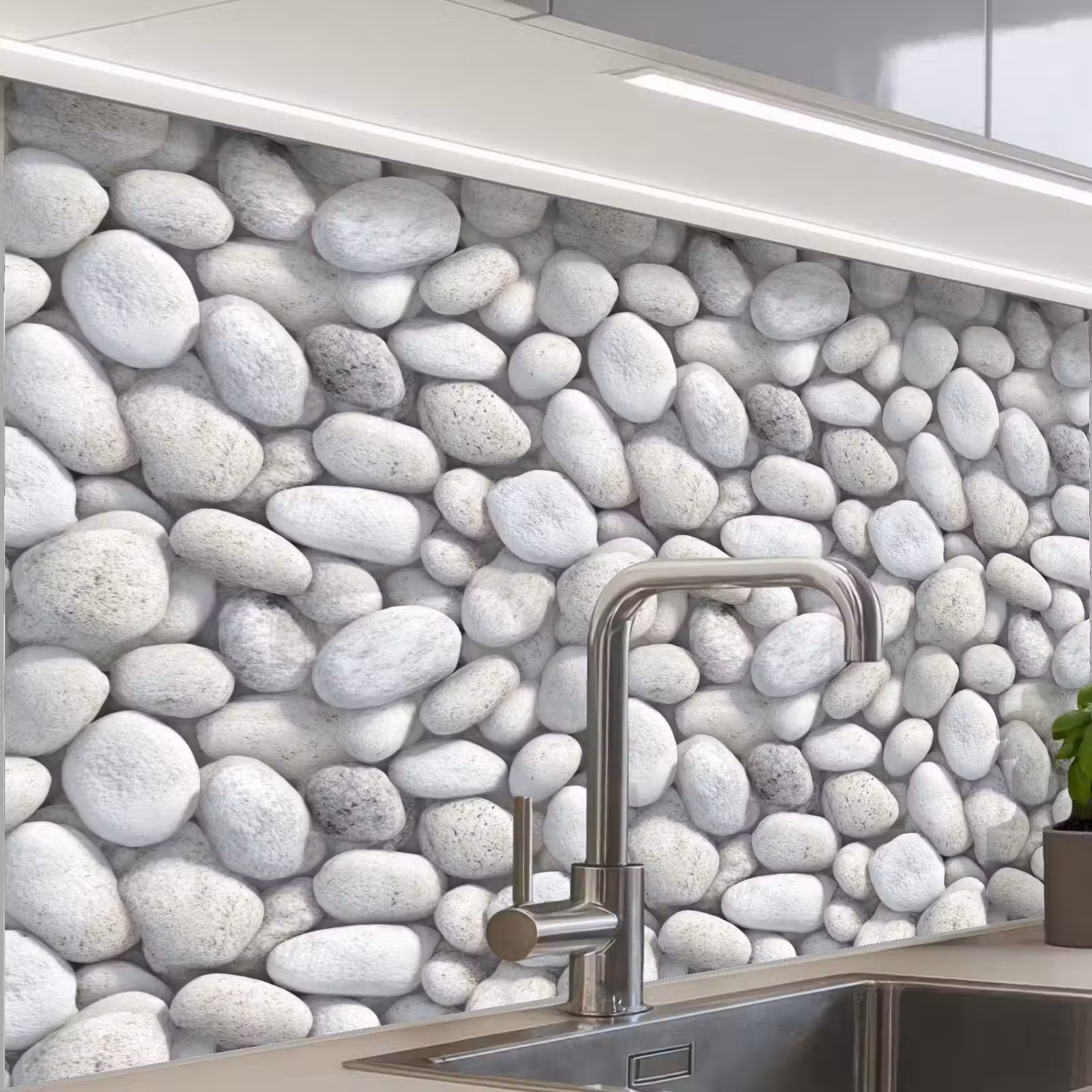 Revestimiento cocina - Piedras - Gris - Oval — 1