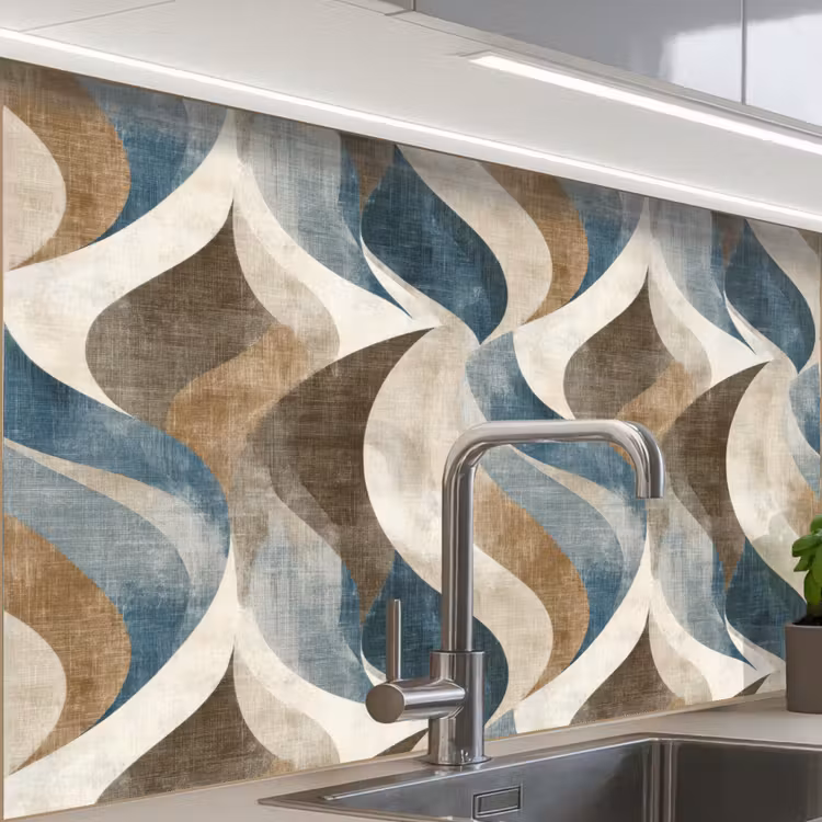 Revestimiento cocina - Abstracto - Olas - Colorido — 1