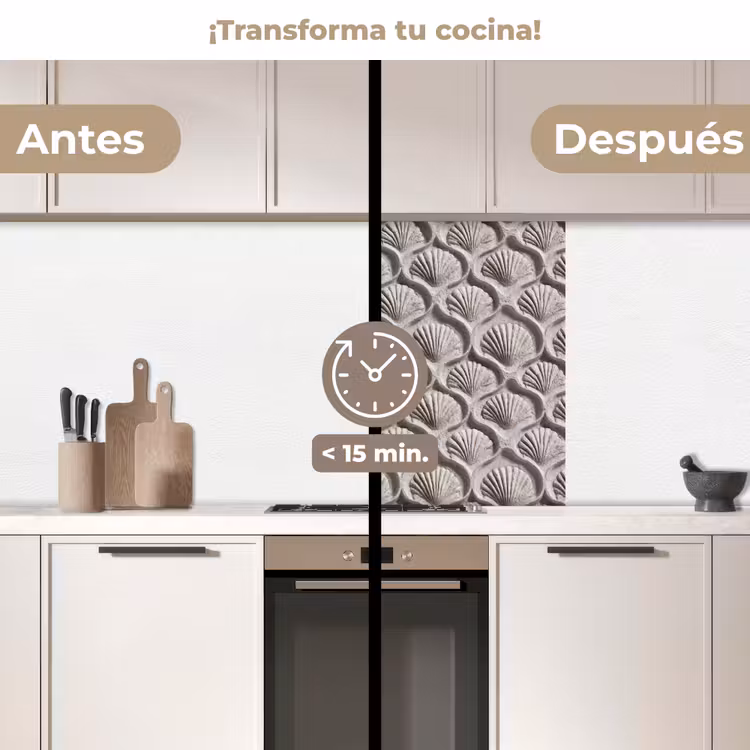 Revestimiento cocina - Arena - Forma de concha - Gris — 2