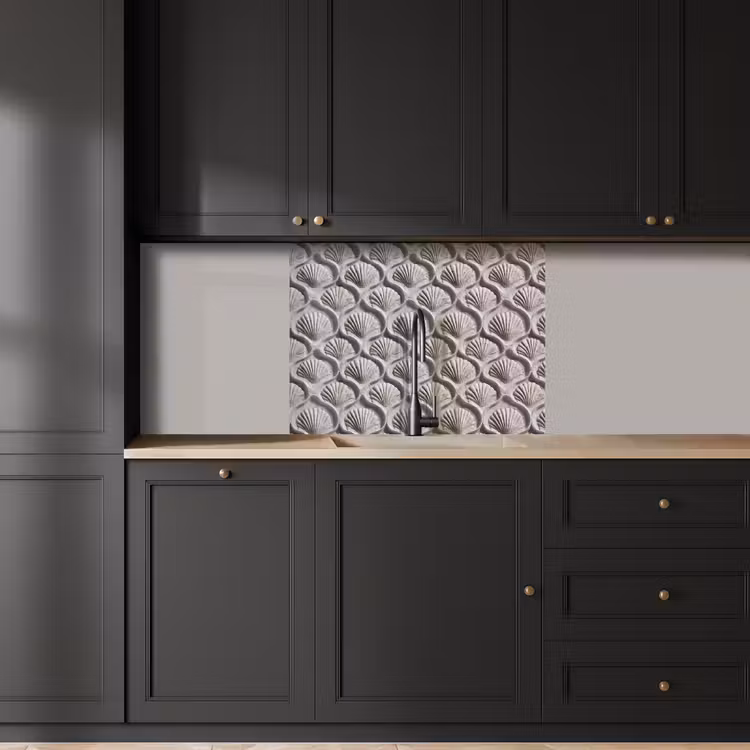 Revestimiento cocina - Arena - Forma de concha - Gris — 5