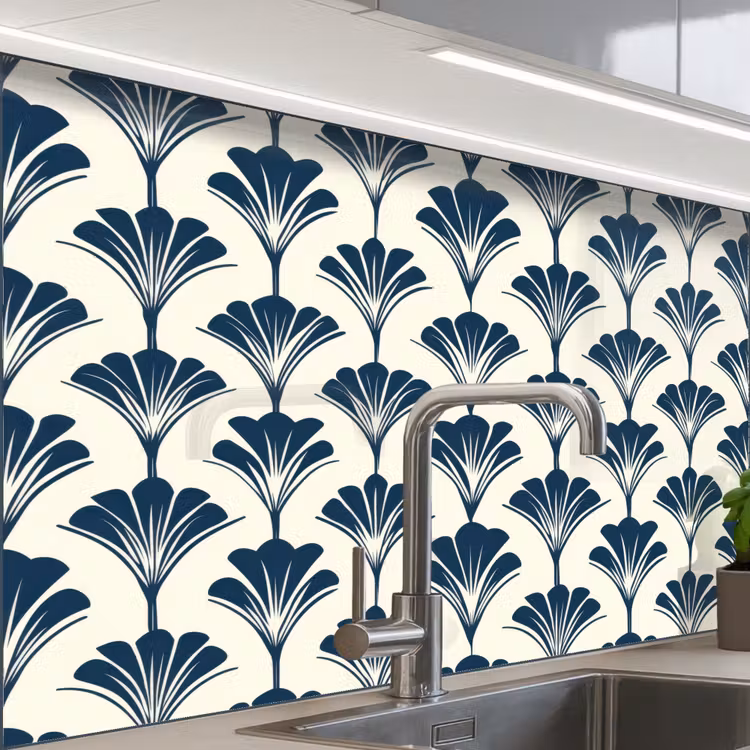 Revestimiento cocina - Clásico - Motivo - Azul — 1