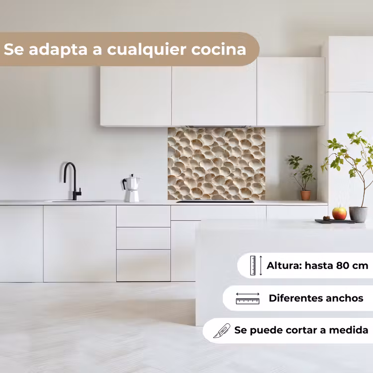 Revestimiento cocina - Conchas - Forma de abanico - Blanco — 6