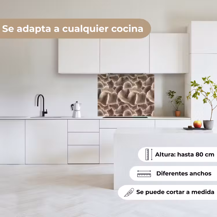 Revestimiento cocina - Forma de abanico - Beige - Textura de fibra — 6