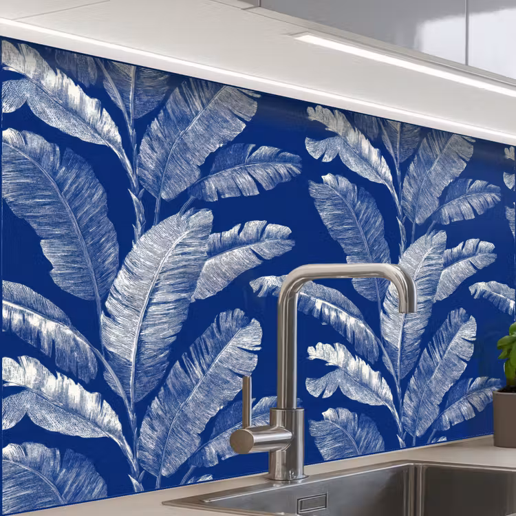 Revestimiento cocina - Hoja - Palma - Azul — 1