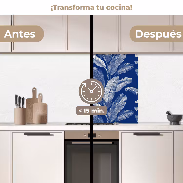 Revestimiento cocina - Hoja - Palma - Azul — 2