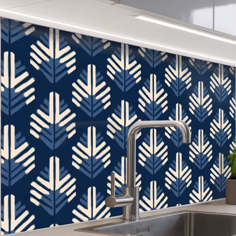 Revestimiento cocina - Moderno - Estampado - Azul — 1