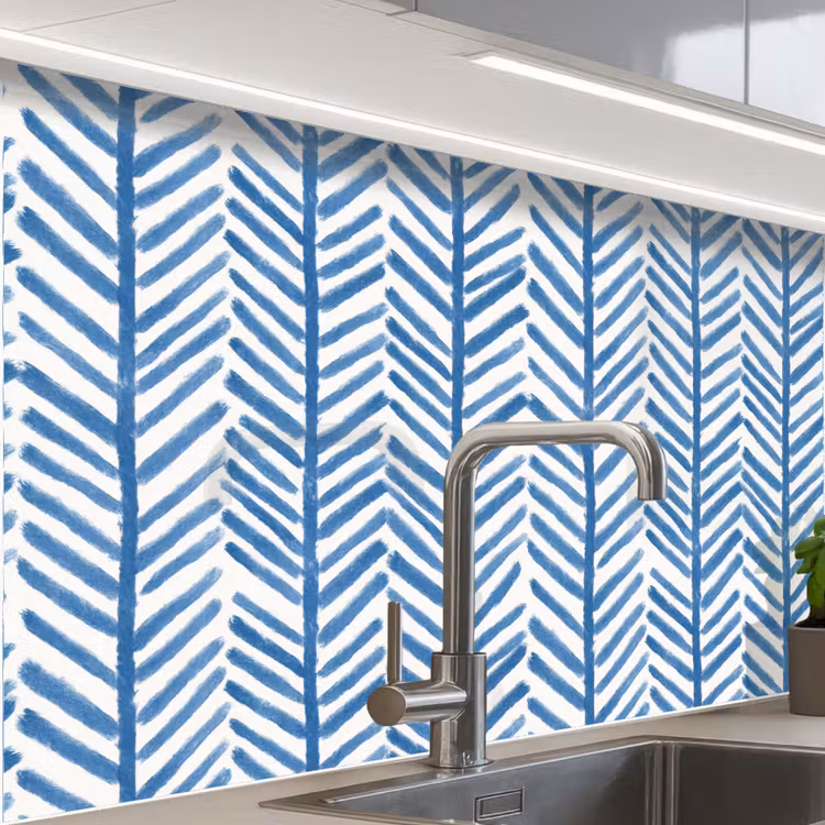 Revestimiento cocina - Motivo - Rayas - Azul — 1