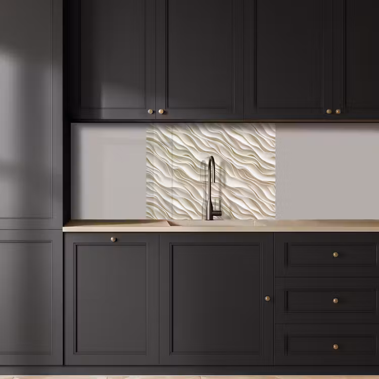 Revestimiento cocina - Olas - Blanco - Minimalista — 5