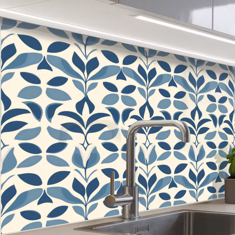 Revestimiento cocina - Flora - Moderno - Azul — 1