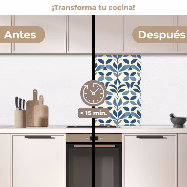 Revestimiento cocina - Flora - Moderno - Azul — 2