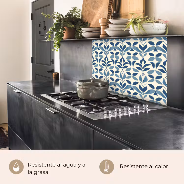 Revestimiento cocina - Flora - Moderno - Azul — 4