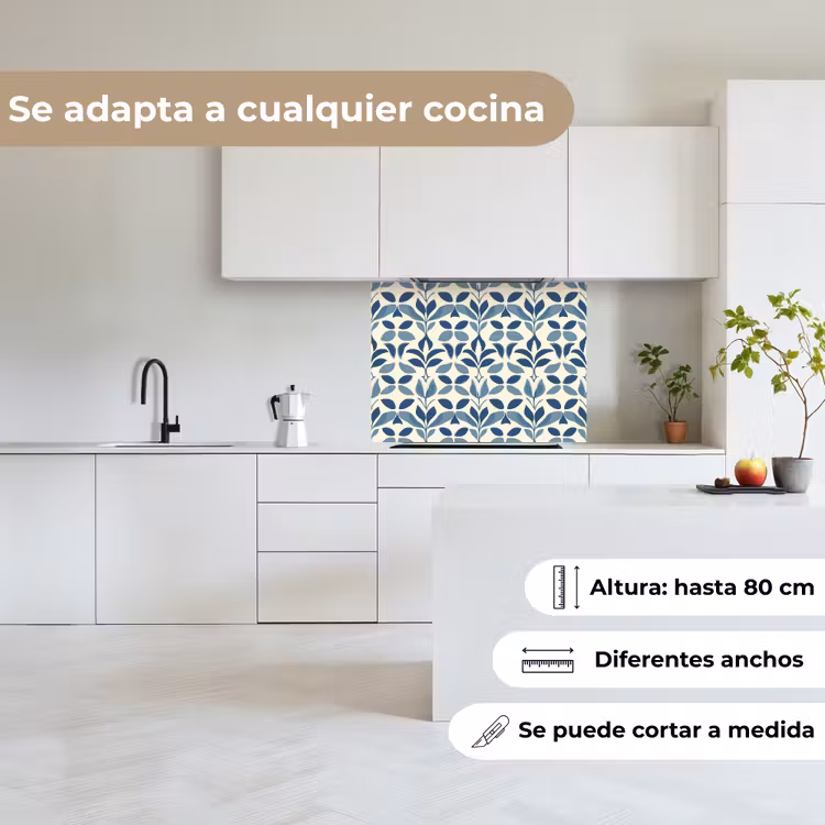 Revestimiento cocina - Flora - Moderno - Azul — 6