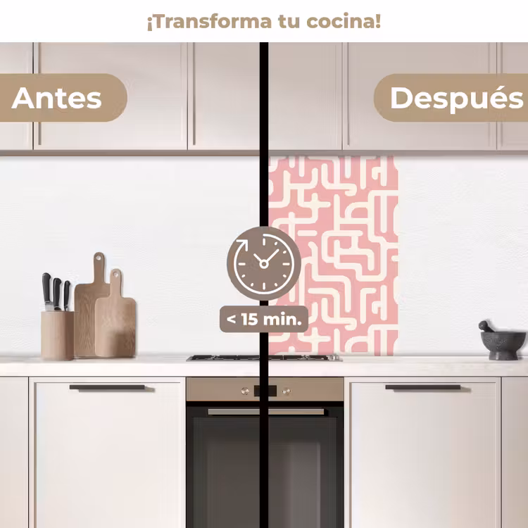 Revestimiento cocina - Laberinto - Rosa - Blanco - Abstracto — 2